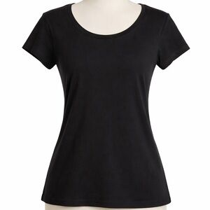 Naturals by Coldwater Creek | Black Organic Cotton Short Sleeve Tee | M